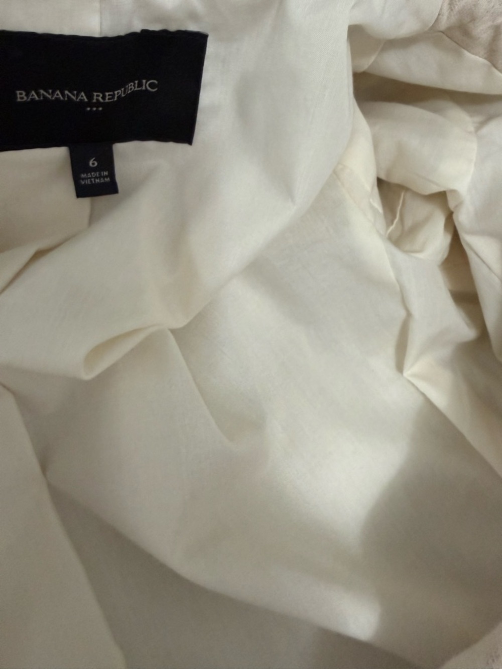 Banana Republic Cream Double-Breasted Linen-Blend Blazer - Picture 6 of 6